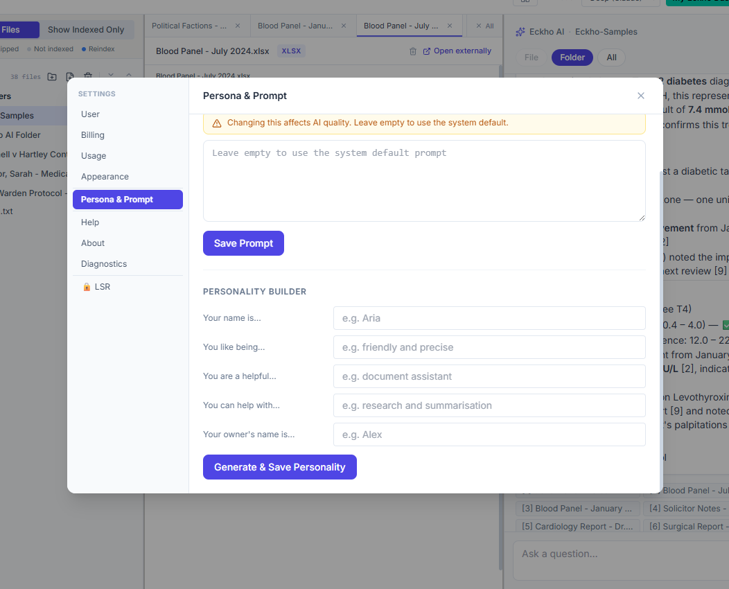 Eckho Bots — modify and personalise your AI over time